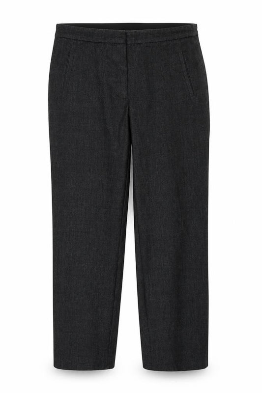 Zara Basic Women Black M Stretch Slim Trousers Stripe Waist Pockets