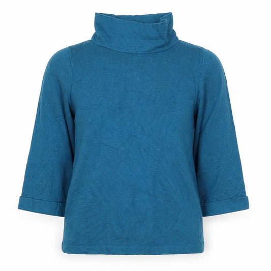 Per Una Women’s Blue Roll Neck 3/4 Sleeve Knit Jumper UK 10