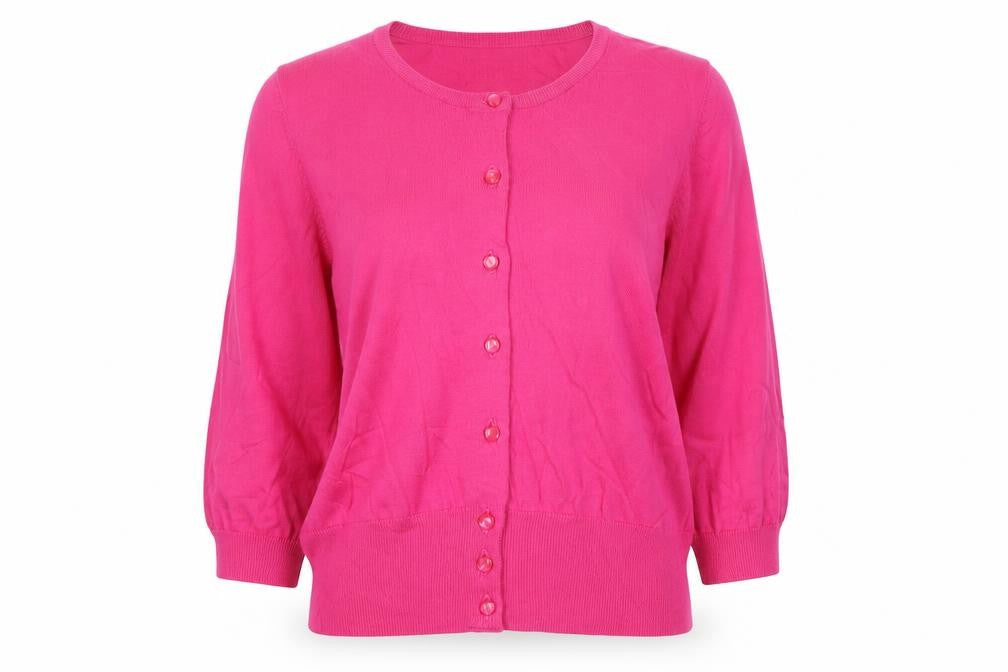 L.K. Bennett Women’s Pink Large Fine Knit Button Cardigan