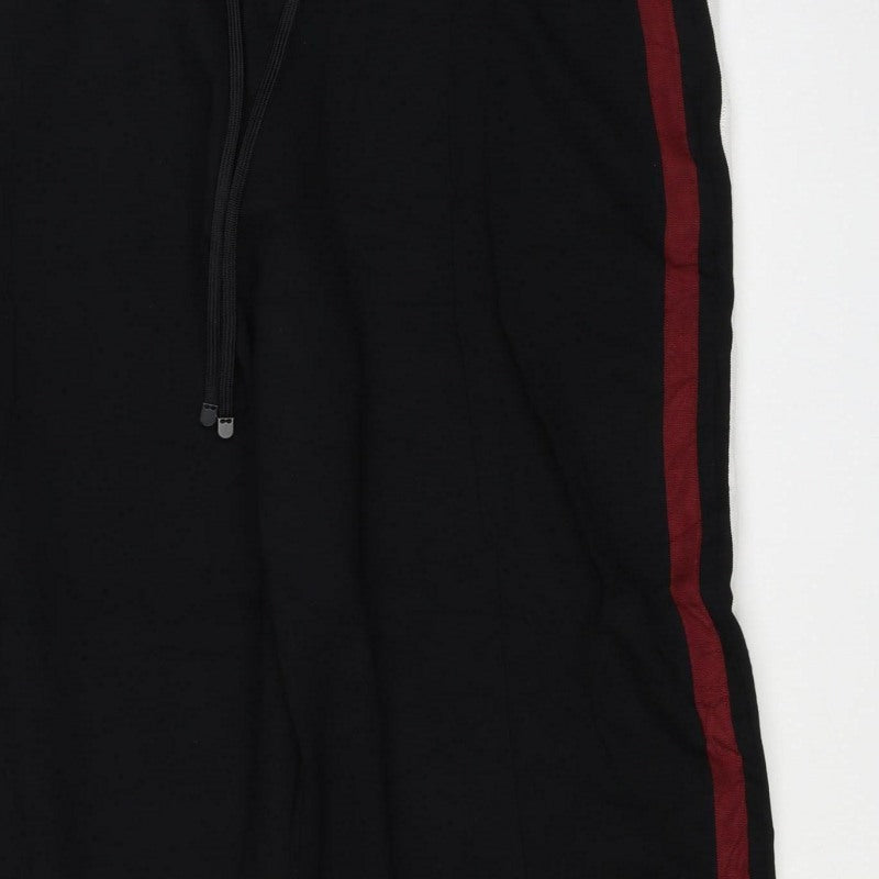 Marks & Spencer Women’s Black Size 20 Regular Drawstring Stripe Joggers