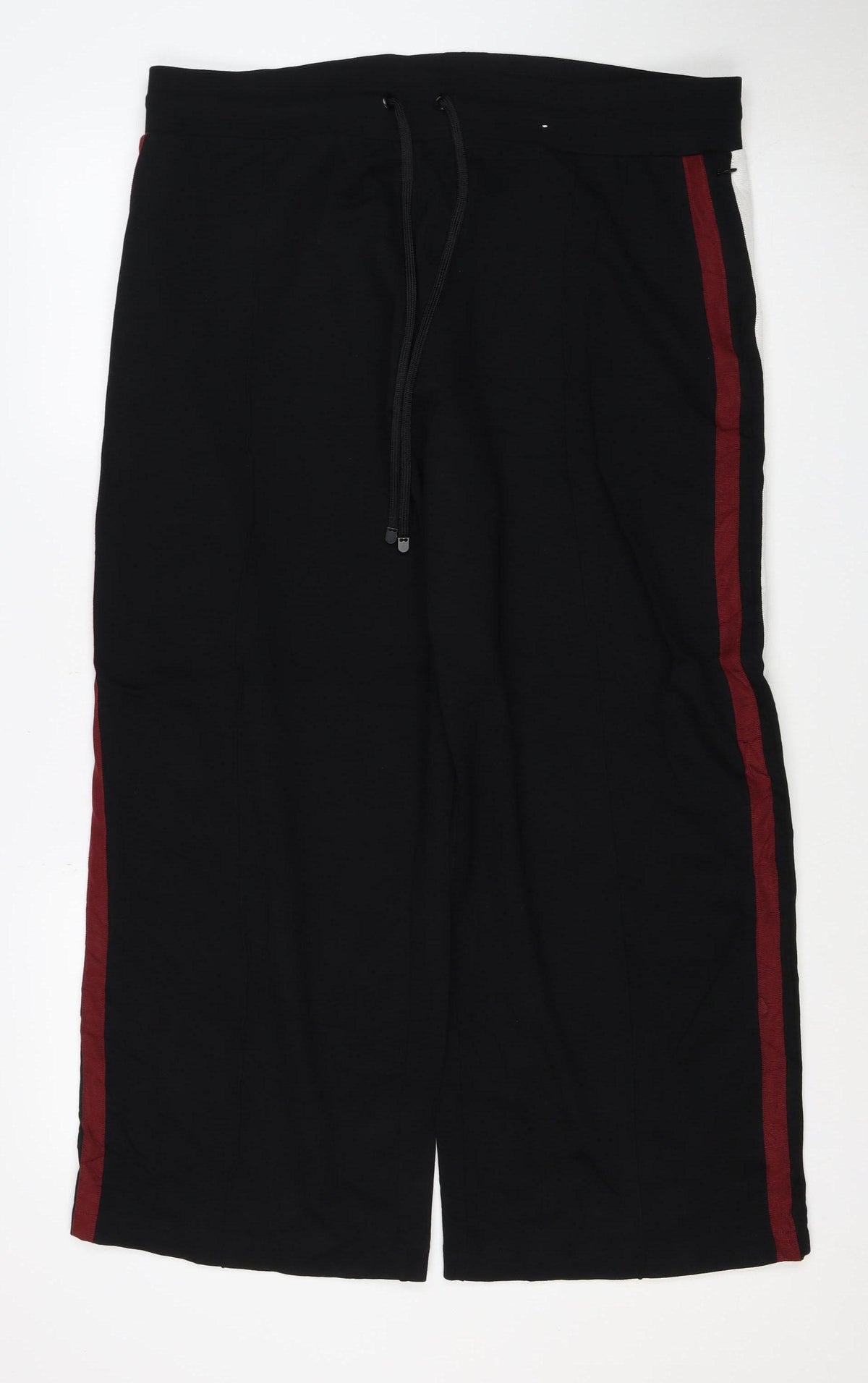 Marks & Spencer Women’s Black Size 20 Regular Drawstring Stripe Joggers