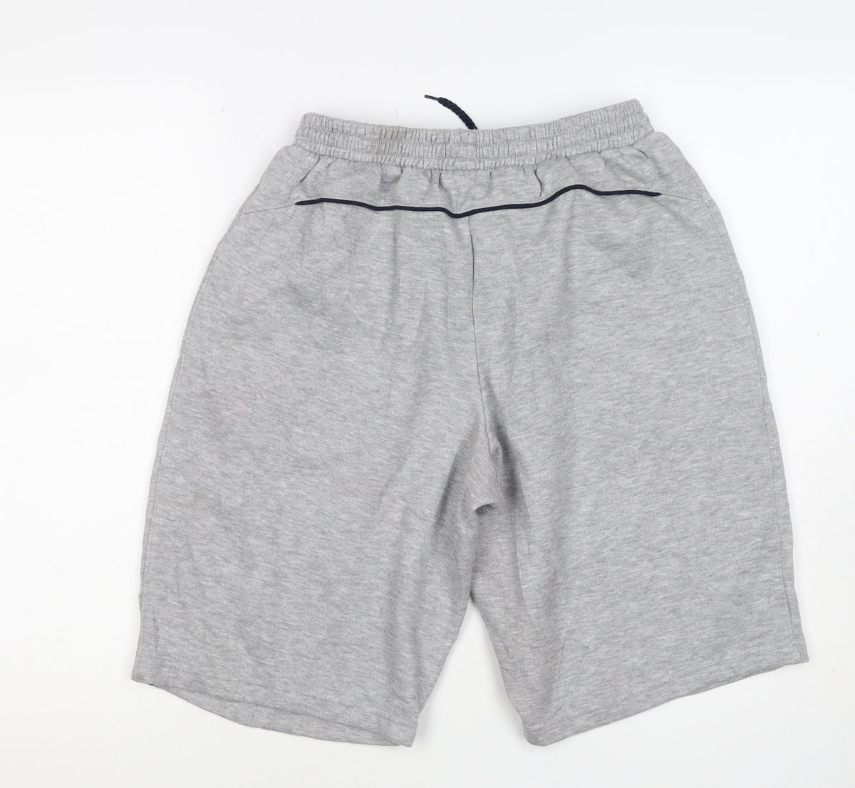 Slazenger Men Grey M Fleece Drawstring Sweat Shorts Pockets Logo