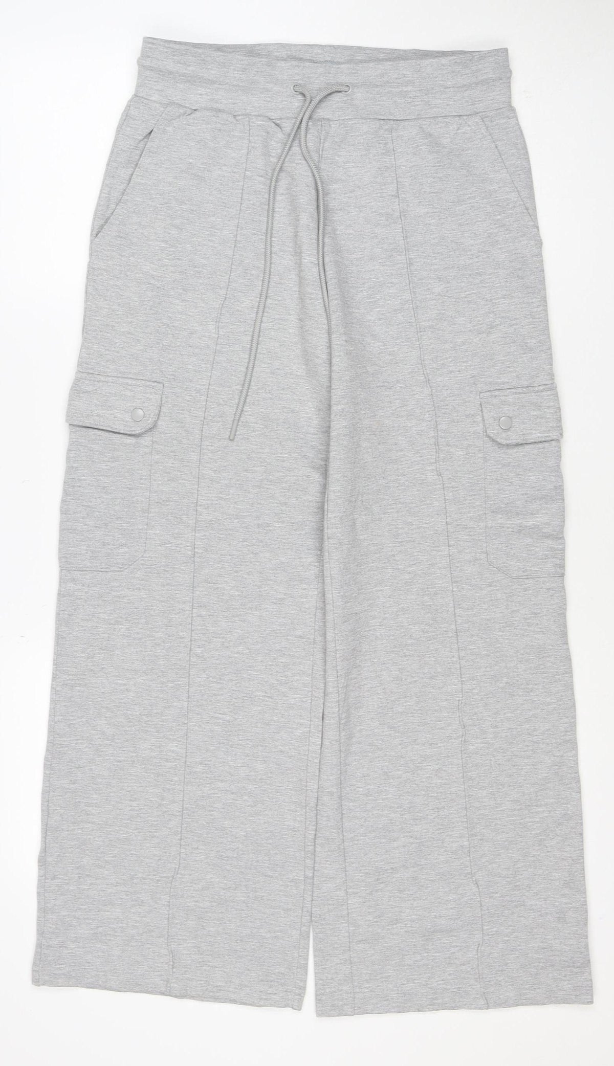 Marks and Spencer Women Grey Size 12 Cargo Jogger Trousers Drawstring
