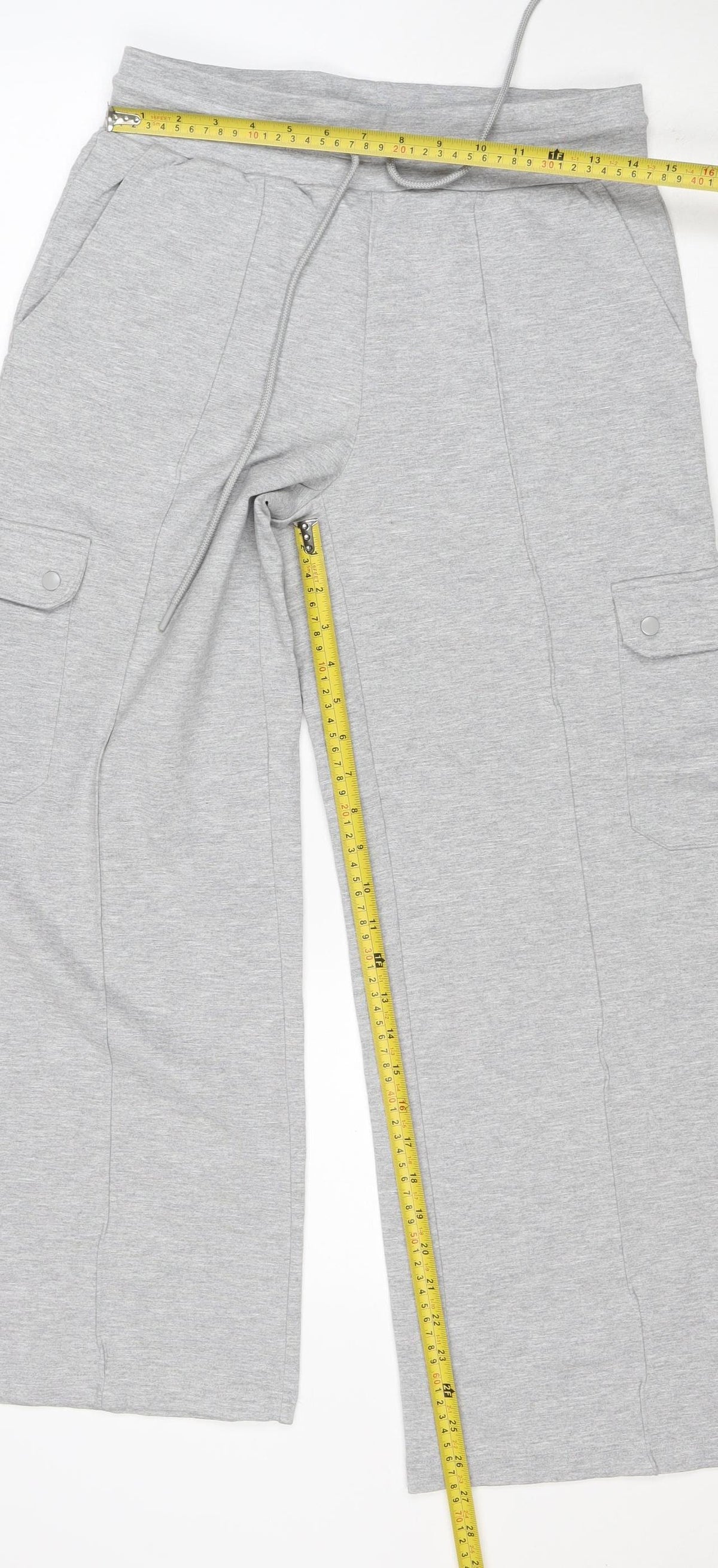 Marks and Spencer Women Grey Size 12 Cargo Jogger Trousers Drawstring