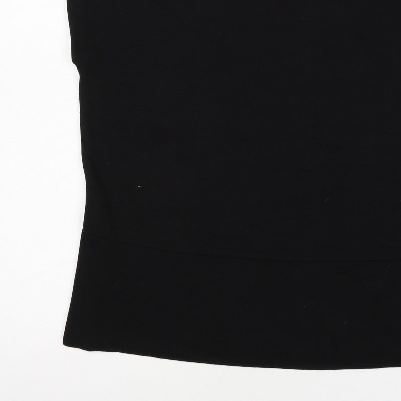 COS Women's Black M Basic Stretch Knit Cap Sleeve T-Shirt