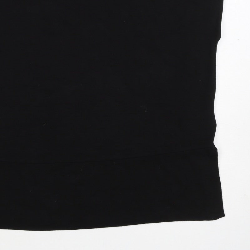 COS Women's Black M Basic Stretch Knit Cap Sleeve T-Shirt