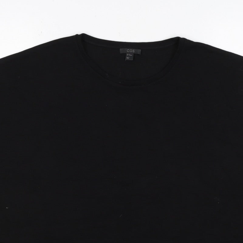 COS Women's Black M Basic Stretch Knit Cap Sleeve T-Shirt