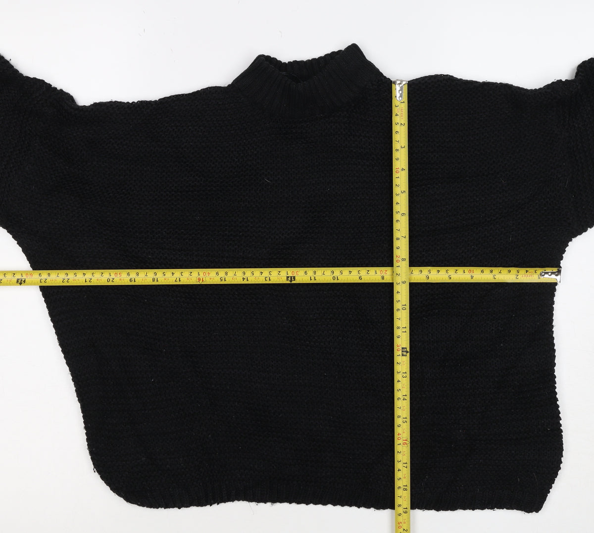 Bershka Women Black XS High Neck Knit Pullover Jumper