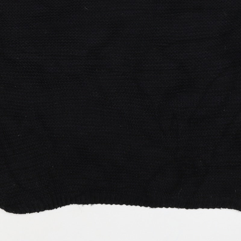 Bershka Women Black XS High Neck Knit Pullover Jumper