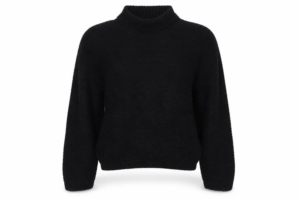 Bershka Women Black XS High Neck Knit Pullover Jumper