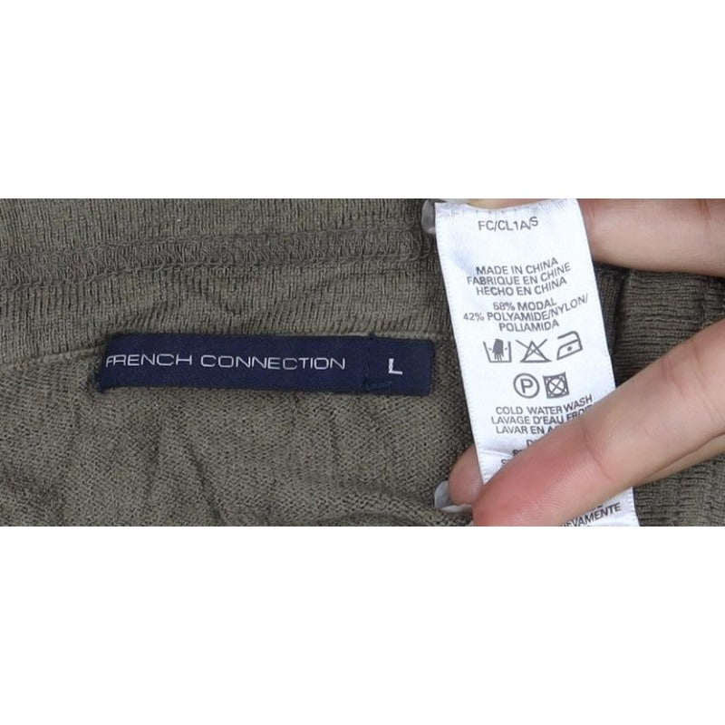 French Connection Men Brown L V-Neck Button Cardigan Knit