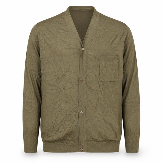 French Connection Men Brown L V-Neck Button Cardigan Knit