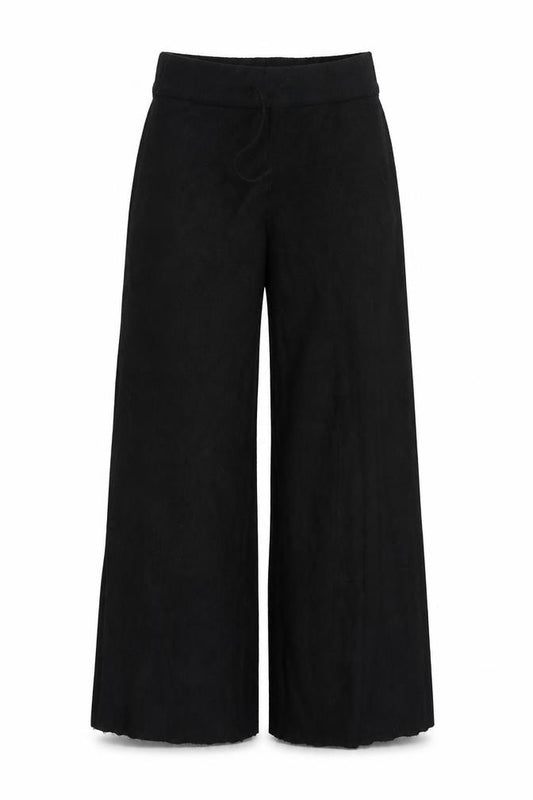 Object Women Black XS Straight Leg Viscose Blend Trousers
