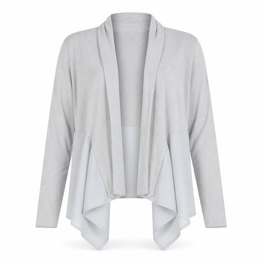Marks and Spencer Women Grey UK 16 Open Waterfall Cardigan Knit