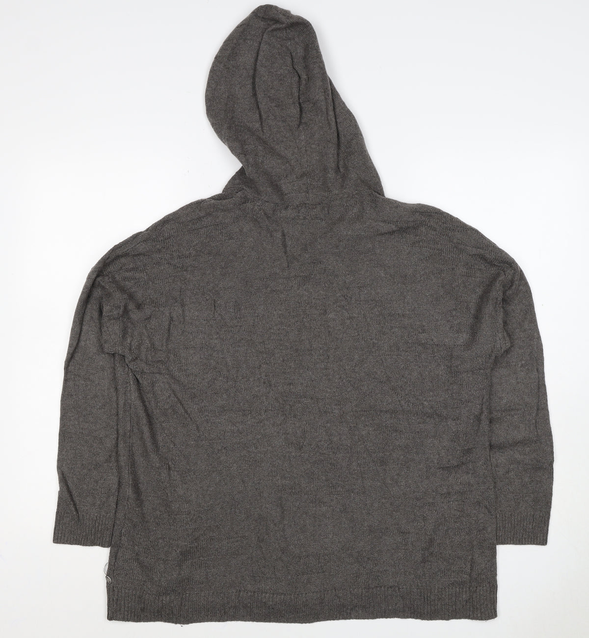 American Eagle Women’s Grey M Hooded V-Neck Wool Blend Jumper