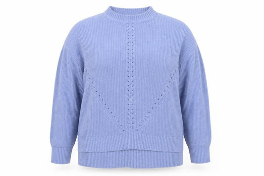 Fat Face Women Blue UK 16 Cotton Cashmere Knit Crew Neck Jumper