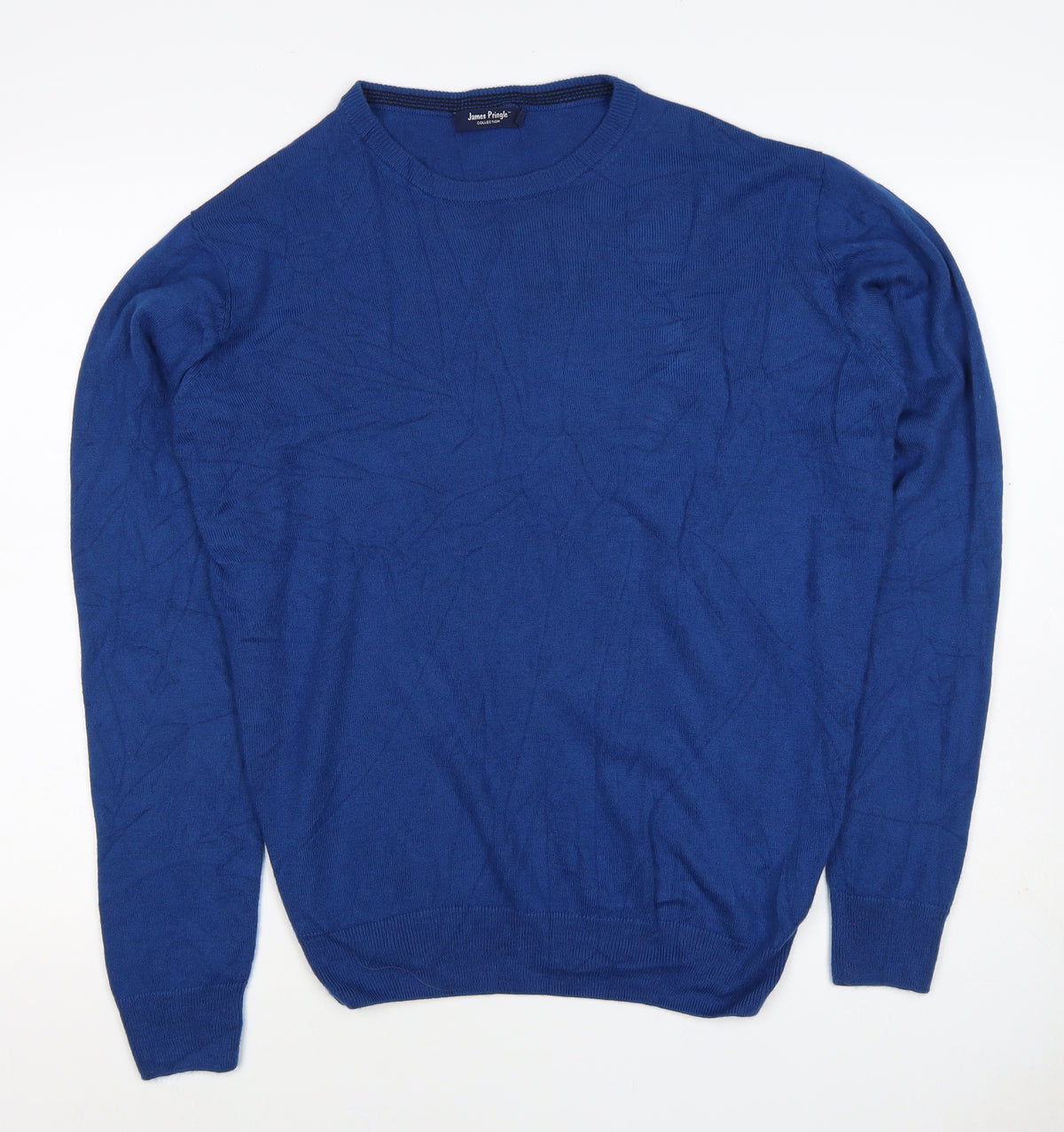 James Pringle Men’s Blue L Crew Neck Acrylic Pullover Jumper