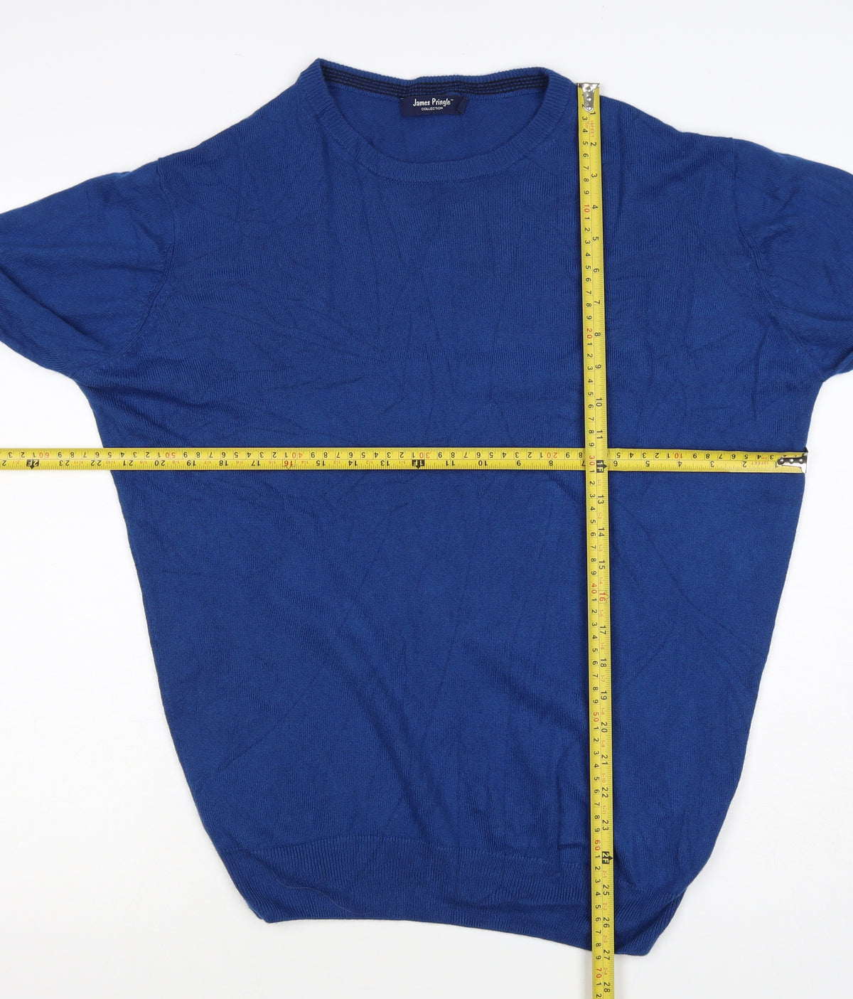 James Pringle Men’s Blue L Crew Neck Acrylic Pullover Jumper