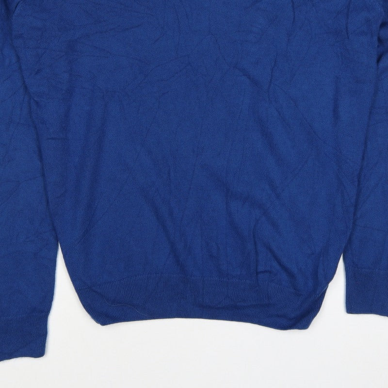 James Pringle Men’s Blue L Crew Neck Acrylic Pullover Jumper
