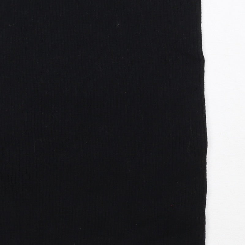 ASOS Design Women Black UK 10 Ribbed Basic Slim Tank Top