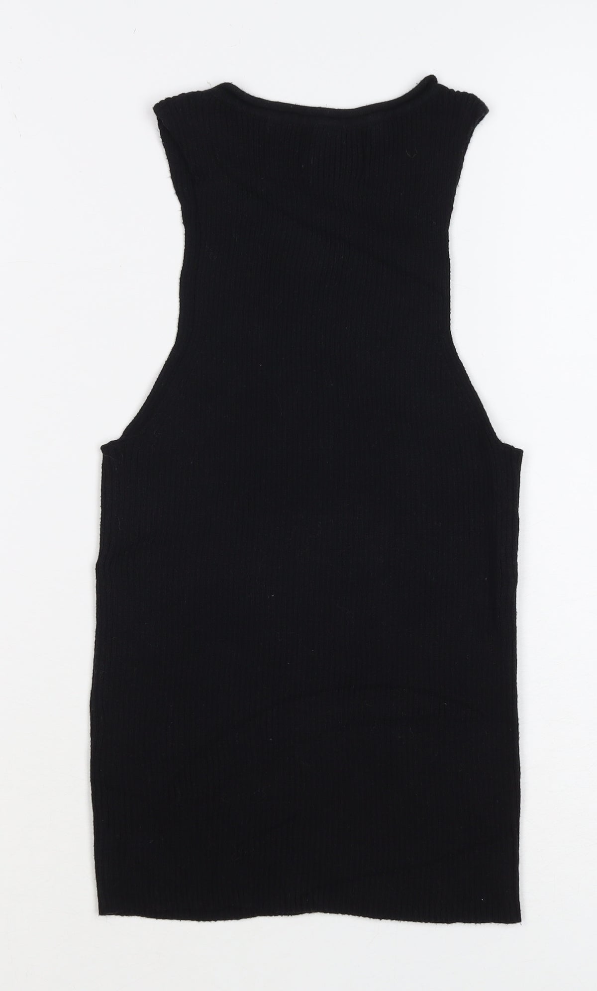 ASOS Design Women Black UK 10 Ribbed Basic Slim Tank Top