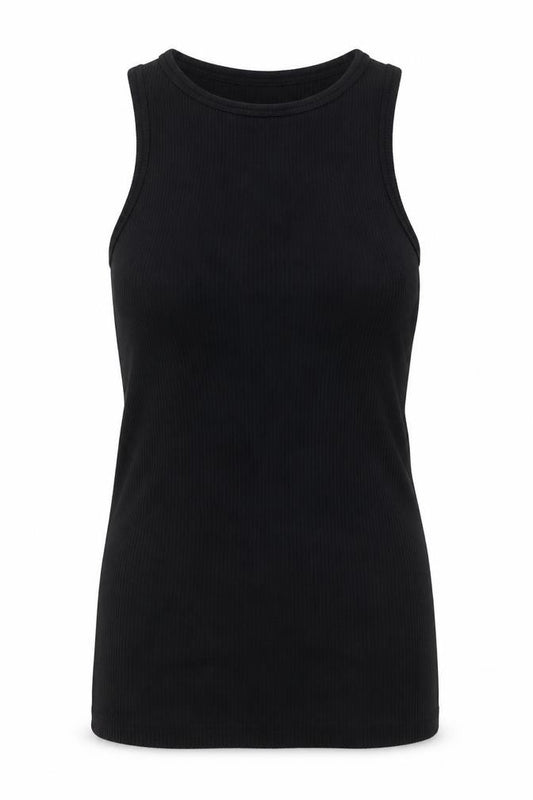 ASOS Design Women Black UK 10 Ribbed Basic Slim Tank Top