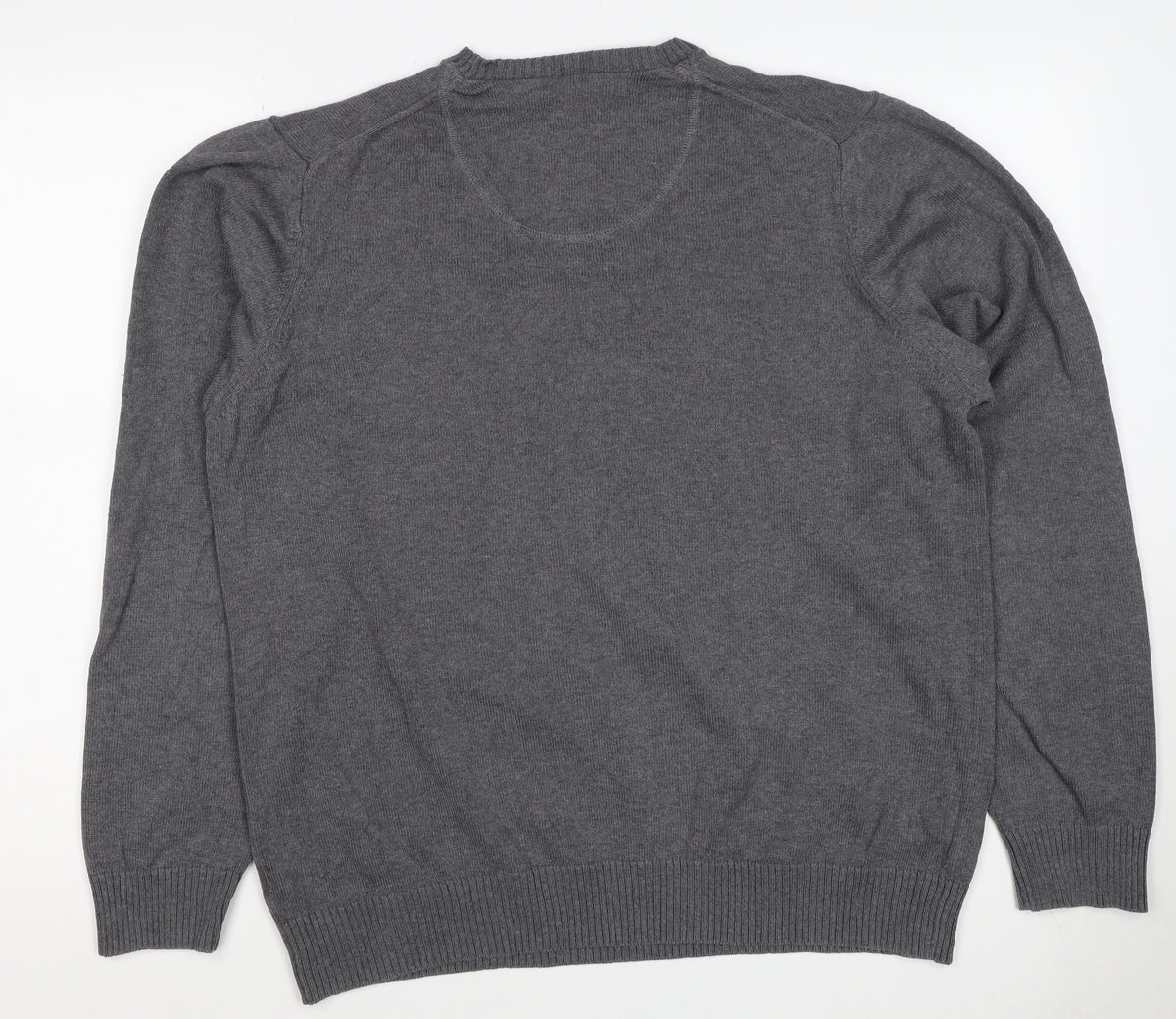 Marks and Spencer Men Grey Large Organic Cotton Crew Neck Pullover Jumper