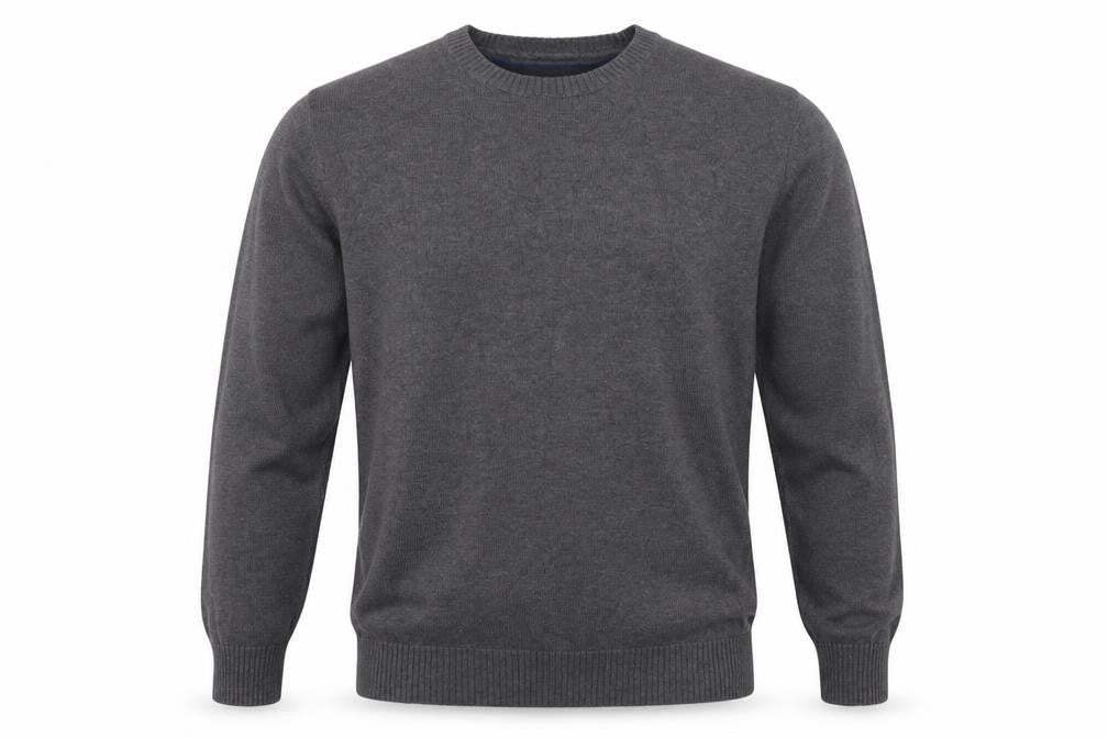 Marks and Spencer Men Grey Large Organic Cotton Crew Neck Pullover Jumper