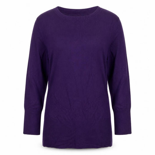 Wallis Women’s Purple Size 16 Knit Tunic Jumper Long Sleeve Buckle