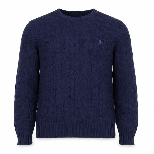 Polo Ralph Lauren Men’s Blue M Cable Knit Cotton Crew Neck Jumper