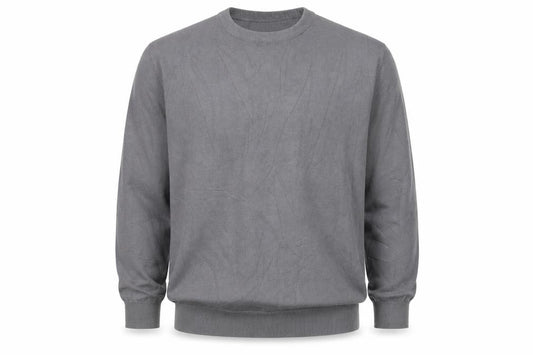 The Golf Co Men Grey M Cotton Crew Neck Knit Pullover Jumper