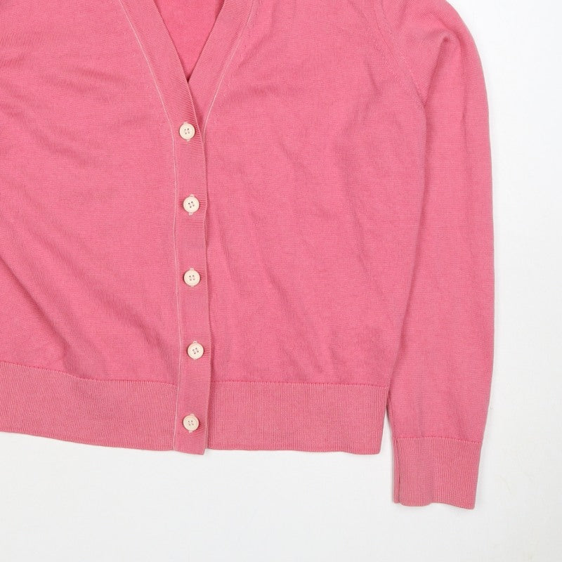 COS Women’s Pink S 100% Wool V-Neck Button Cardigan