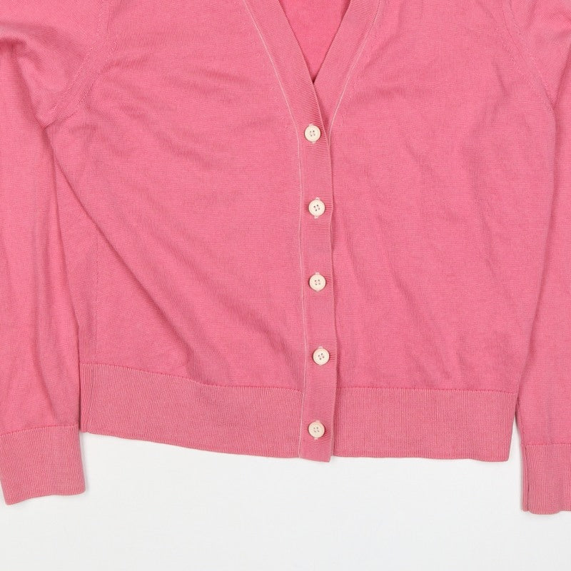 COS Women’s Pink S 100% Wool V-Neck Button Cardigan