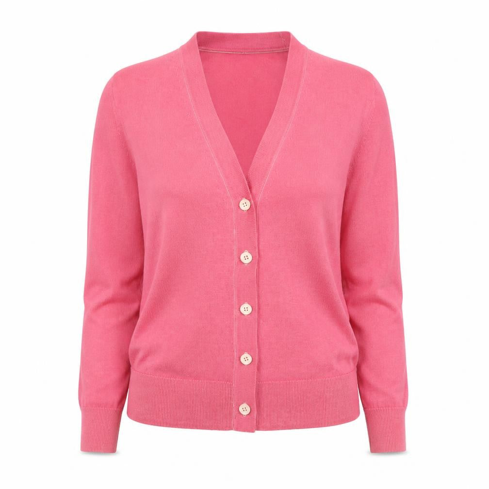 COS Women’s Pink S 100% Wool V-Neck Button Cardigan