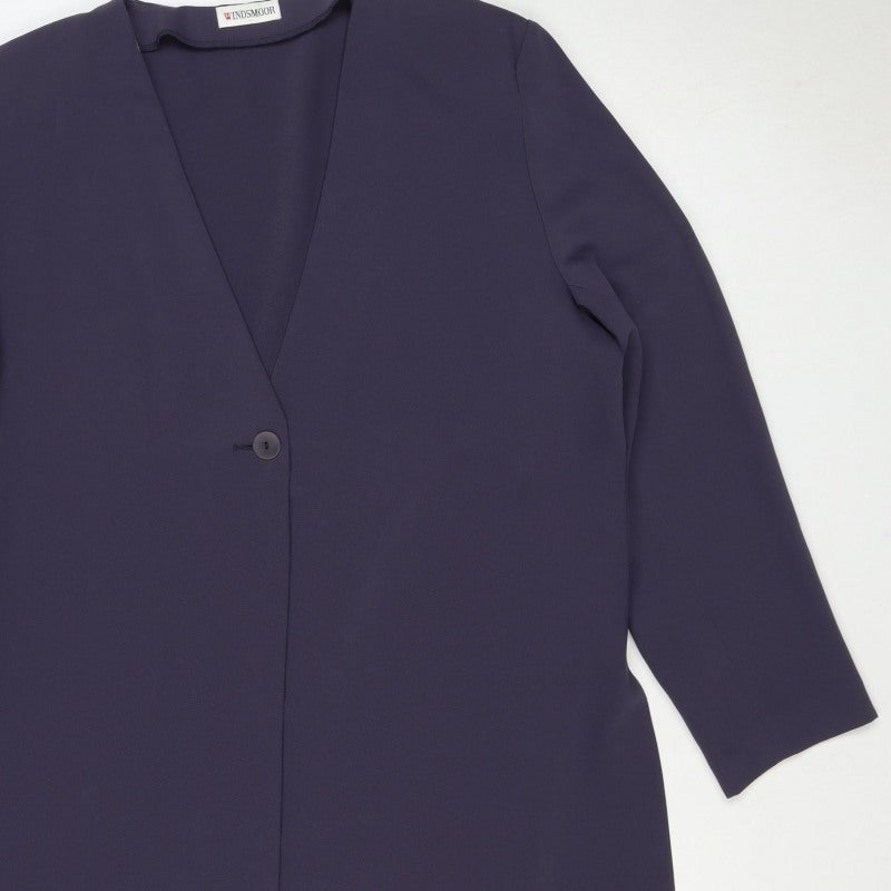 Windsmoor Women’s Blue Size 18 Single-Breasted Suit Jacket Blazer