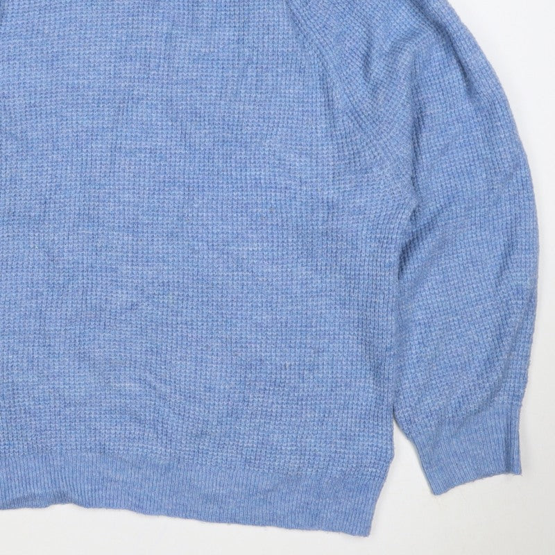GAP Women’s Blue M Mock Neck Wool Blend Raglan Knit Jumper
