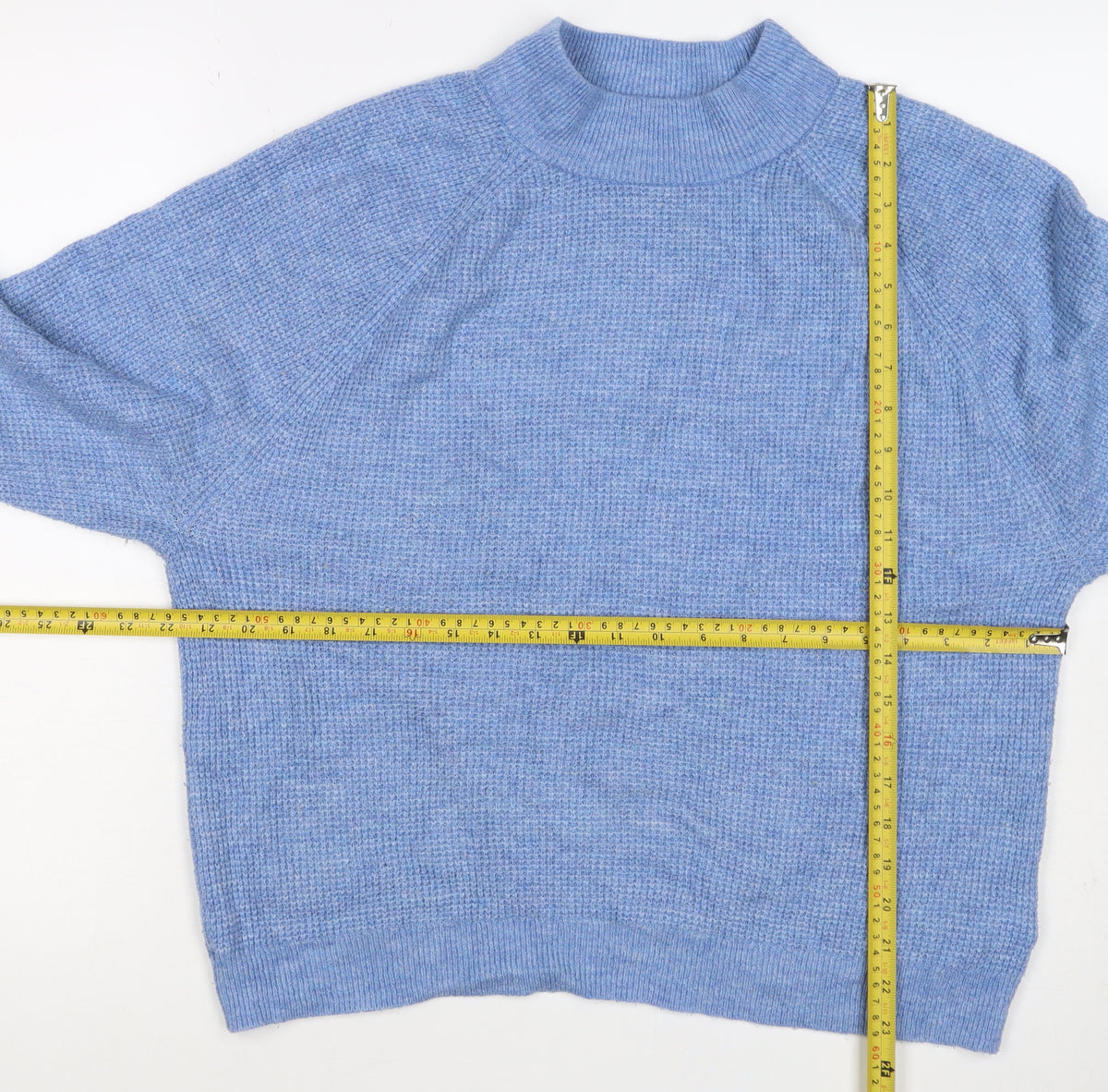 GAP Women’s Blue M Mock Neck Wool Blend Raglan Knit Jumper