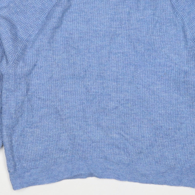 GAP Women’s Blue M Mock Neck Wool Blend Raglan Knit Jumper