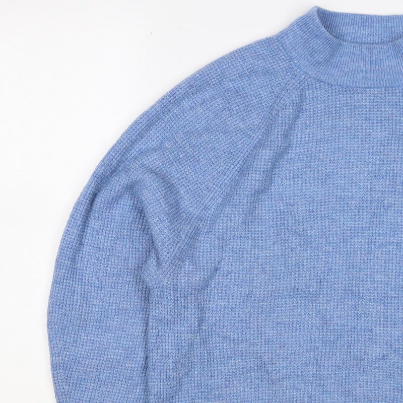 GAP Women’s Blue M Mock Neck Wool Blend Raglan Knit Jumper