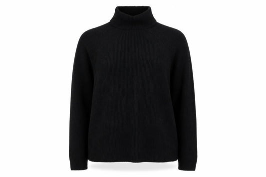 M&S Collection Women's Black L Ribbed Roll Neck Knit Jumper