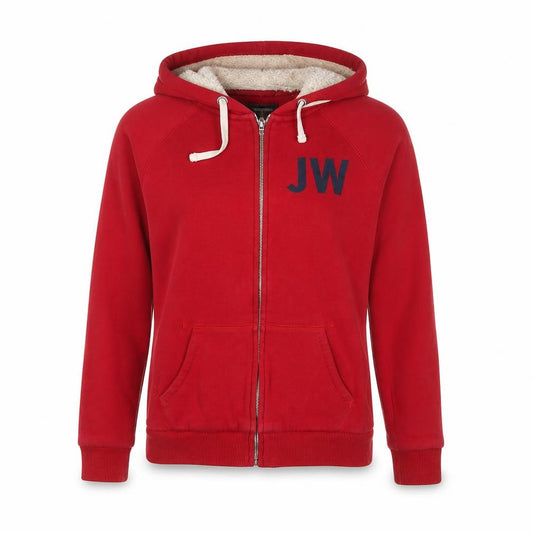 Jack Wills Women’s Red UK 12 Full Zip Hooded Fleece Lined Hoodie