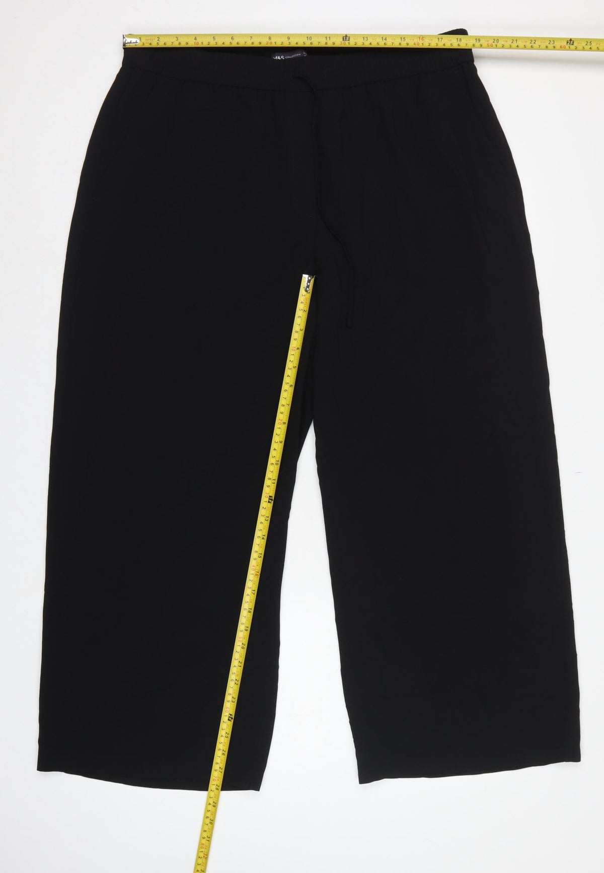 Marks & Spencer Women's Black UK 20 Short Straight Pull-On Trousers