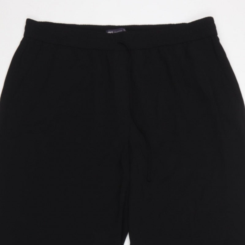 Marks & Spencer Women's Black UK 20 Short Straight Pull-On Trousers