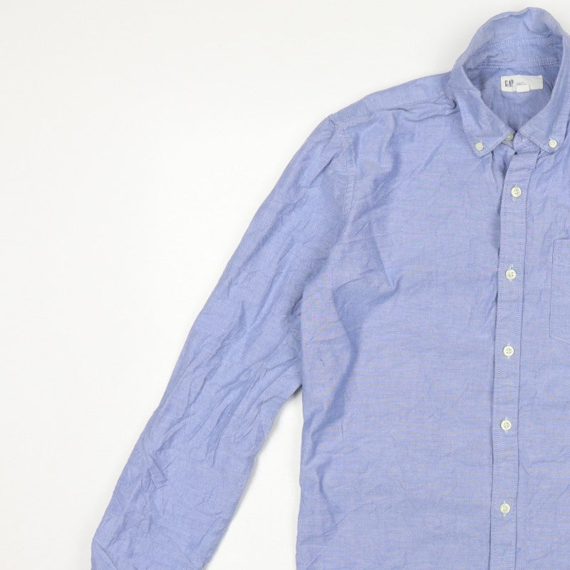 Gap Men Blue M Slim Fit Cotton Button-Down Long Sleeve Shirt