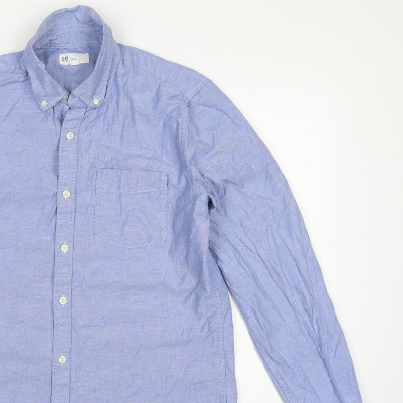 Gap Men Blue M Slim Fit Cotton Button-Down Long Sleeve Shirt