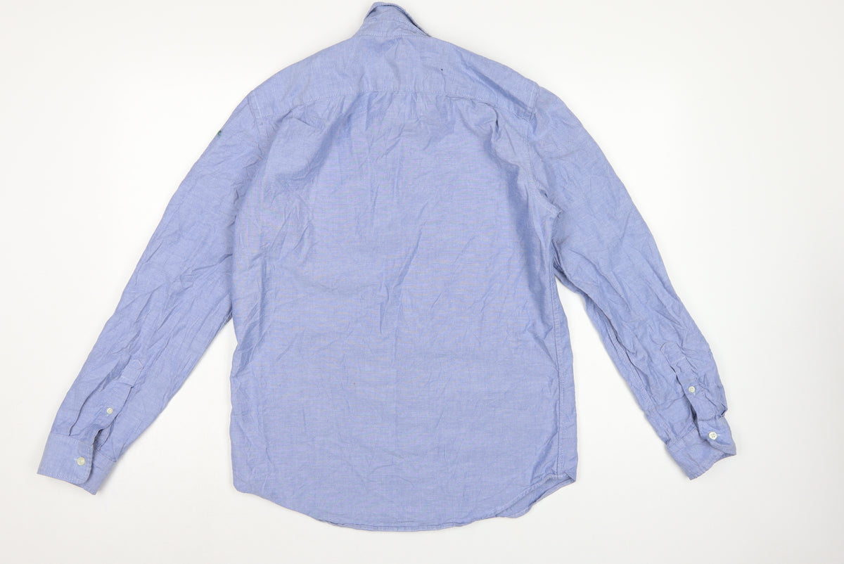 Gap Men Blue M Slim Fit Cotton Button-Down Long Sleeve Shirt