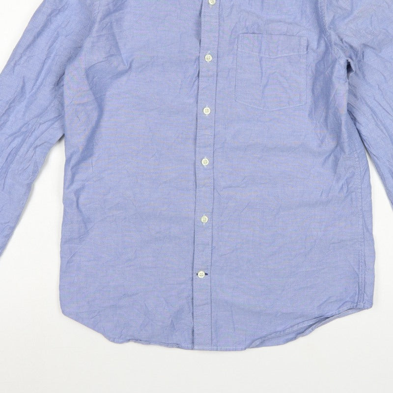 Gap Men Blue M Slim Fit Cotton Button-Down Long Sleeve Shirt