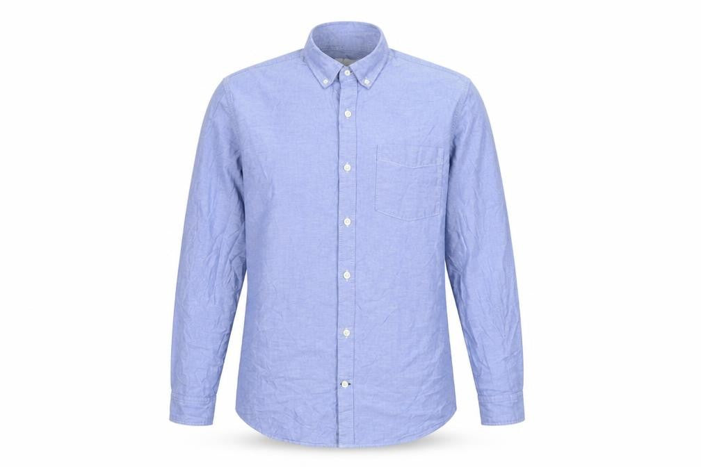 Gap Men Blue M Slim Fit Cotton Button-Down Long Sleeve Shirt