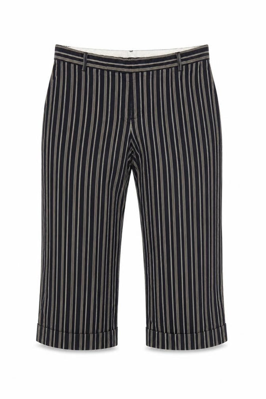 GAP Women’s Black Stripe Cropped Straight Trousers Size 12