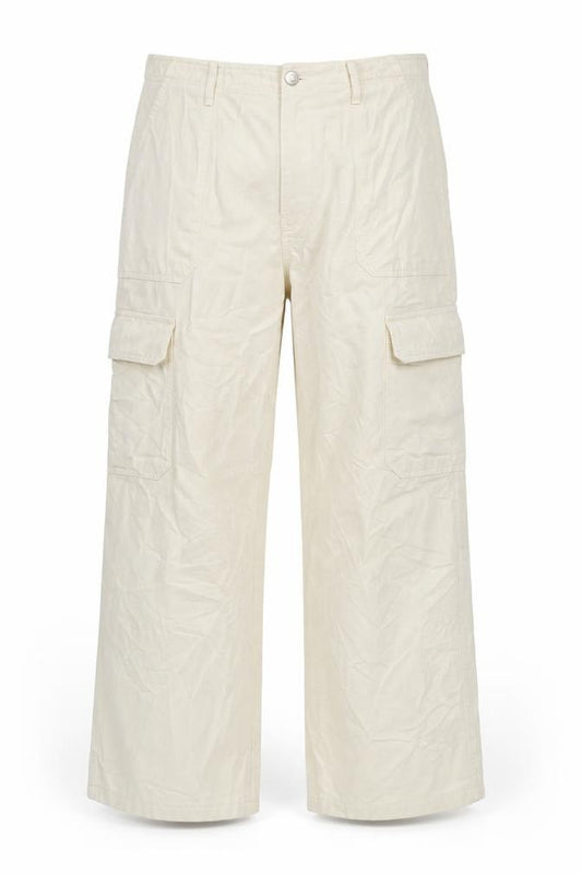 Zara Women’s Ivory Cargo Trousers UK 16 High Rise Straight Leg
